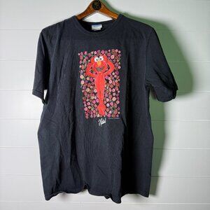 Vintage Champion XL Elmo Floral Meadow Graphic Print Shirt Sesame Workshop F-10